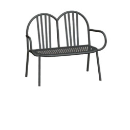 Banc public 2 place en acier noir