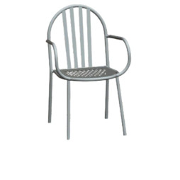 Fauteuil de ville en acier gris