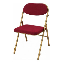 Chaise pliante pour collectivité. Acier et velours