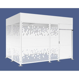 Abri à vélos de 4000 mm de long en acier blanc