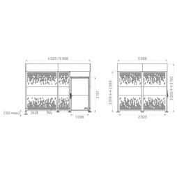 Dimensions de l'abri vélos sécurisé acier et bois