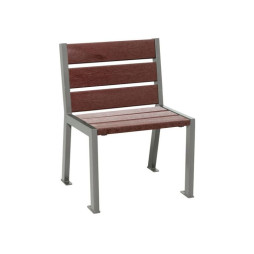 Chaise publique en plastique recyclé et acier gris Procity