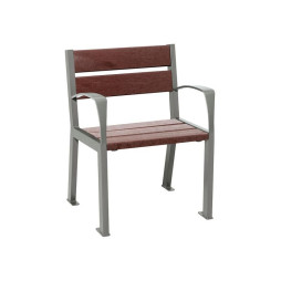 Fauteuil public avec accoudoirs en plastique recyclé