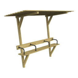 Banc senior en bois avec toit