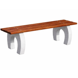 Banquette de ville en béton et bois