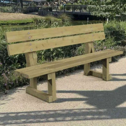 Banc en bois pour collectivité dans un parc public