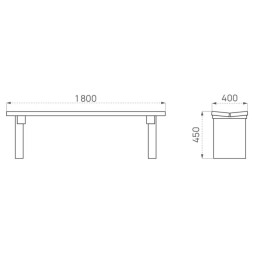 Dimensions de la banquette urbaine en bois