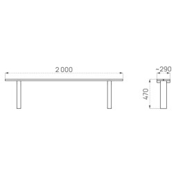 Dimensions de la banquette en bois Turin