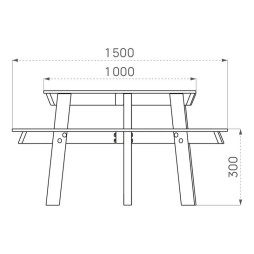 Dimensions de la table de pique-nique ronde pour enfants