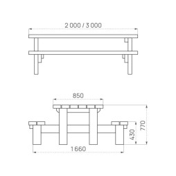 Dimensions de la table de pique-nique en bois