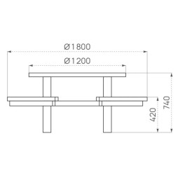 Dimensions de la table de pique-nique ronde Dublin