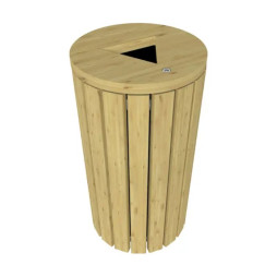 Poubelle urbaine ronde en bois