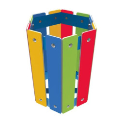 Corbeille extérieure pour enfans en acier et PEHD multicolore