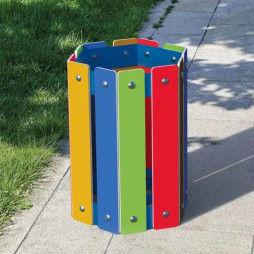 Poubelle parc public multicolore de 50 litres