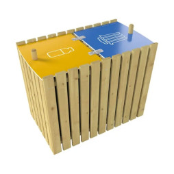 Poubelle tri sélectif en bois 2 bacs de 100 litres