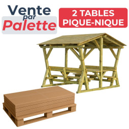 Table picnic en bois avec toit