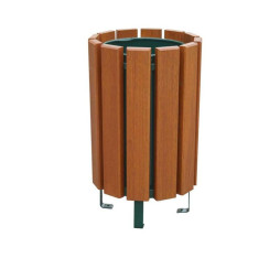 Corbeille extérieure en bois exotique