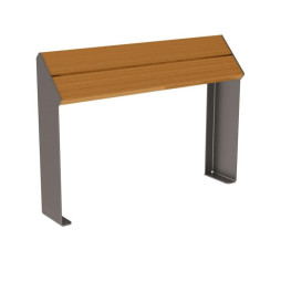 Banc ergonomique assis debout en acier gris Procity et assise bois teinté chêne clair
