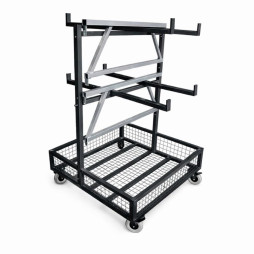 Chariot sur roulette pour transporter un podium