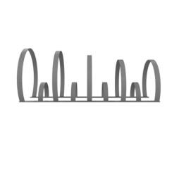 Support vélos 8 places pour collectivités finition peinture gris alu