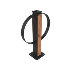 Support pour cycles 2 places acier anthracite et HPL finition pin Tyrol