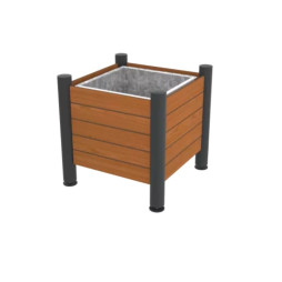 Jardinière de ville carrée 75 L, en compact HPL effet lames