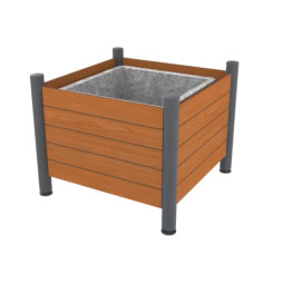 Jardinière urbaine carrée 225 L en acier et HPL