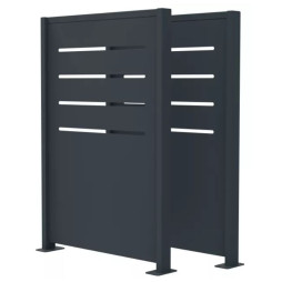 Cache conteneur poubelle extérieur, 2 pans en acier, anthracite