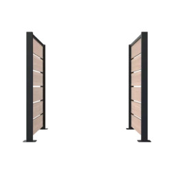 Cache poubelle 2 pans en HPL chêne clair