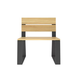 Fauteuil public en bois FSC et piétement métallique
