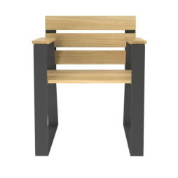 Fauteuil urbain sénior en bois et métal