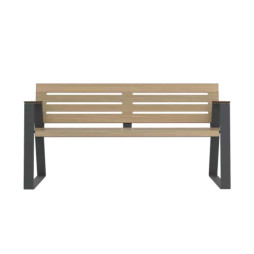 Banc sénior acier et HPL ajouré finition chêne clair