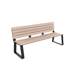 Banc public finition HPL effet lames chêne clair
