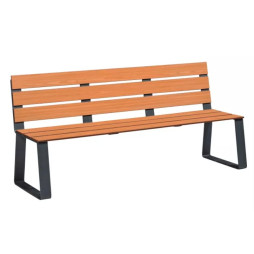 Banc public en acier et lames HPL finition teck