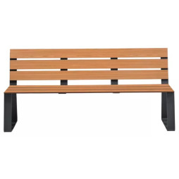 Banc urbain assise et dossier en lames de HPL coloris teck