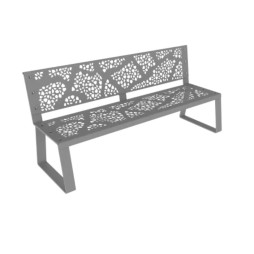 Banc en métal graphique coloris gris alu