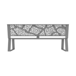 Banc de jardin public en acier traité gris alu
