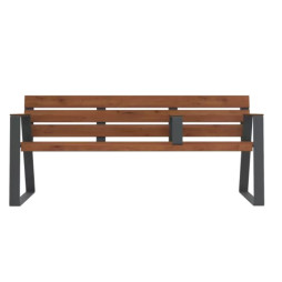 Banc urbain 3 accoudoirs pour personnes à mobilité réduite