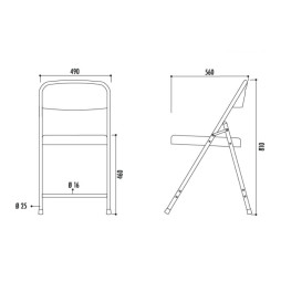 Schéma de la chaise pliante Melilla