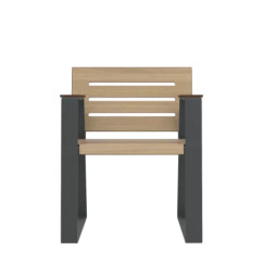 Banc individuel PMR en HPL ajouré tenté chêne clair