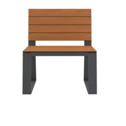 Banc 1 place en HPL effet lame teck et acier