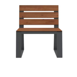 Siège extérieur en lames de HPL finition pin Tyrol et acier