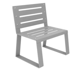 Siège urbain en métal ajouré gris alu