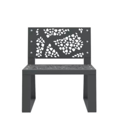 Fauteuil extérieur métallique ajouré anthracite