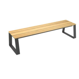 Banc sans dossier assise bois et structure métallique