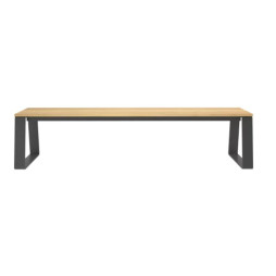 Banquette de ville en acier et assise bois
