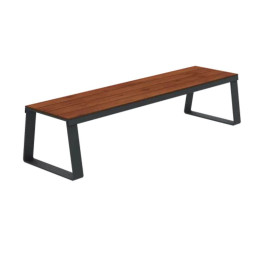 Banquette urbaine en HPL effet lames coloris Pin Tyrol