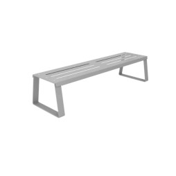 Banquette publique métallique coloris gris alu