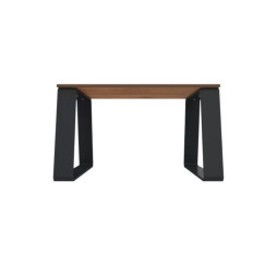 Banc public 1 place sans dossier acier et HPL teck