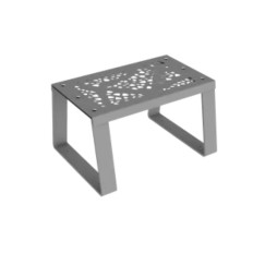 Siège urbain métallique gris alu